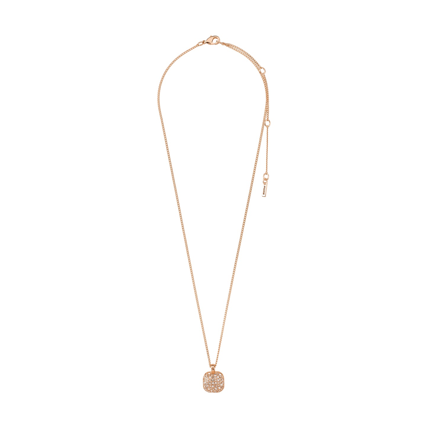 CINDY recycled crystal pendant necklace rosegold-plated