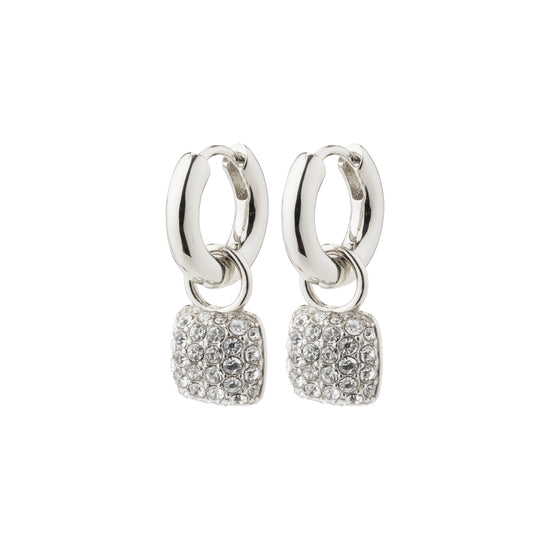 CINDY recycled crystal hoop earrings silver-plated