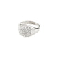 CINDY crystal ring, silver-plated from Pilgrim, features a sleek design with sparkling Preciosa crystals, crafted from 95% recycled materials for an elegant, eco-friendly style.