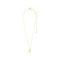 REMY necklace gold-plated with half-moon pendant, featuring an uneven surface for a unique look, adjustable chain, crafted from 98% recycled materials.