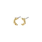 REMY earrings gold-plated: Small half-moon stud earrings with an uneven, organic design, crafted from 98% recycled material, exuding simplicity and distinct character.
