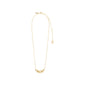 WRENLEY necklace gold-plated, featuring a slim chain and cable pendant with Preciosa crystals; elegant and adjustable, crafted from 96% recycled materials.