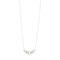 WRENLEY necklace, silver-plated, featuring a slim chain with a cable pendant adorned with small Preciosa crystals for a classy, upscale look.