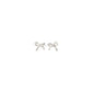 LYSANDRA earrings: silver-plated, bow-shaped micro studs made from 97% recycled materials, perfect for everyday wear and layering with other earrings.