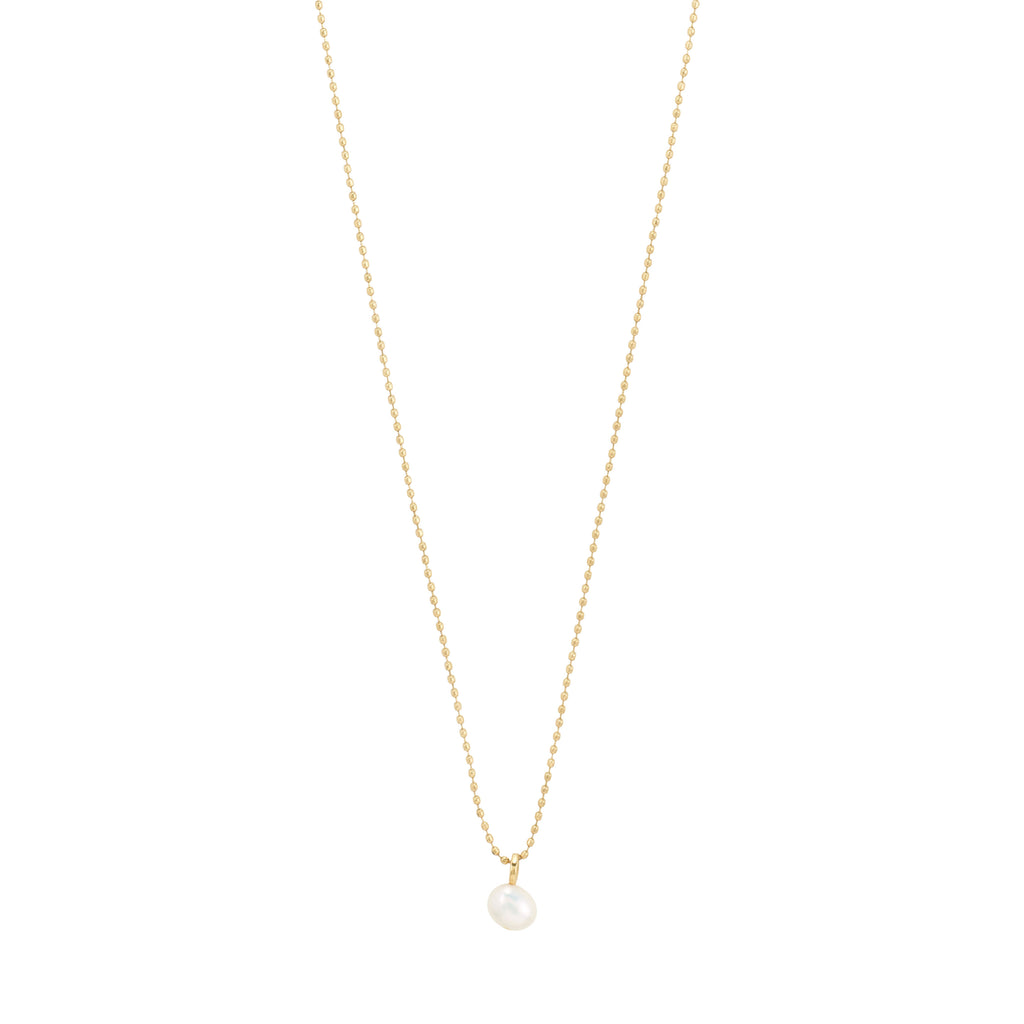 HADLEY necklace gold-plated with a freshwater pearl pendant, 40 cm chain plus 9 cm extension. Perfect for a sophisticated, timeless look.