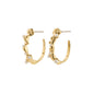 HADLEY earrings gold-plated, featuring organic bubbles and pearlescent beads, embody morning dewdrops, crafted from 95% recycled material for a mindful, trendy touch.