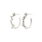 HADLEY earrings silver-plated with organic design, featuring small bubbles and pearlescent glass beads, embodying morning dew's essence. Made from 95% recycled material. Ideal for autumn styling.