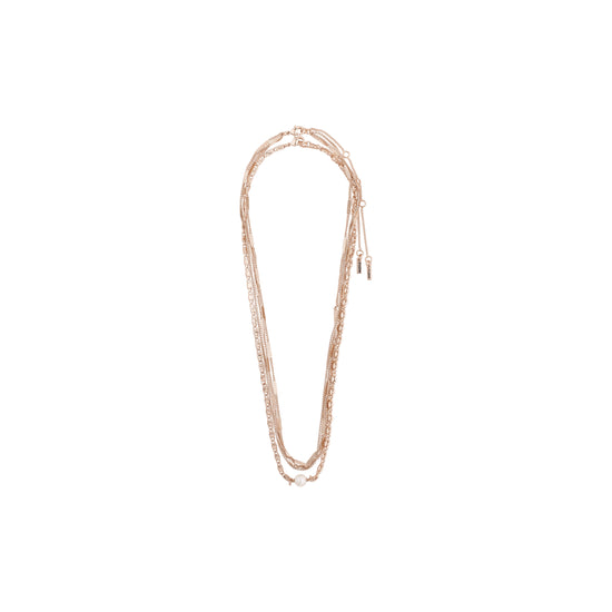 Necklace : Katherine : Rose Gold Plated : White