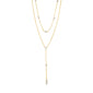 KAMARI crystal chain necklace, gold-plated, featuring a slender y-chain adorned with small crystals, ideal for adding exclusivity to festive outfits.