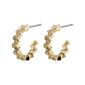 ESTER crystal hoop earrings, gold-plated, featuring angular design with sparkling Preciosa crystals for a chic, edgy look. Ideal for elevating both casual and formal outfits.