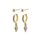 ELZA recycled crystal earrings 2-in-1 set gold-plated