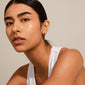 ESTER crystal hoop earrings rosegold-plated showcased on a woman, highlighting their Preciosa crystals and elegant, feminine design for a stylish, trendy look.