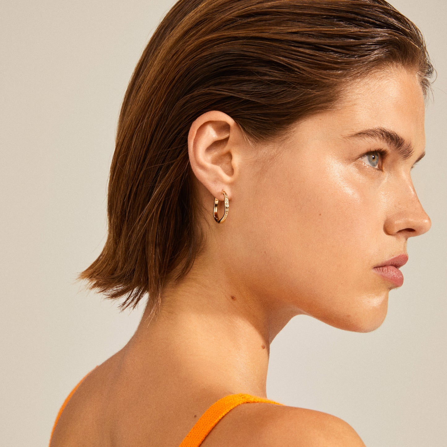 EDURNE crystal hoop earrings rosegold-plated