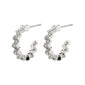 ESTER crystal hoop earrings, silver-plated, with angular design and Preciosa crystals, offering a stylish blend of edginess and elegance.