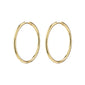 EANNA maxi hoops gold-plated, stylish and versatile gold-plated hoops from Pilgrim, featuring an easy click lock, made from 99% recycled materials. Ideal for everyday wear.