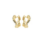 EVRA organic-shaped gold-plated Creole earrings with Preciosa crystals, featuring a wavy design and easy click lock for effortless wear.