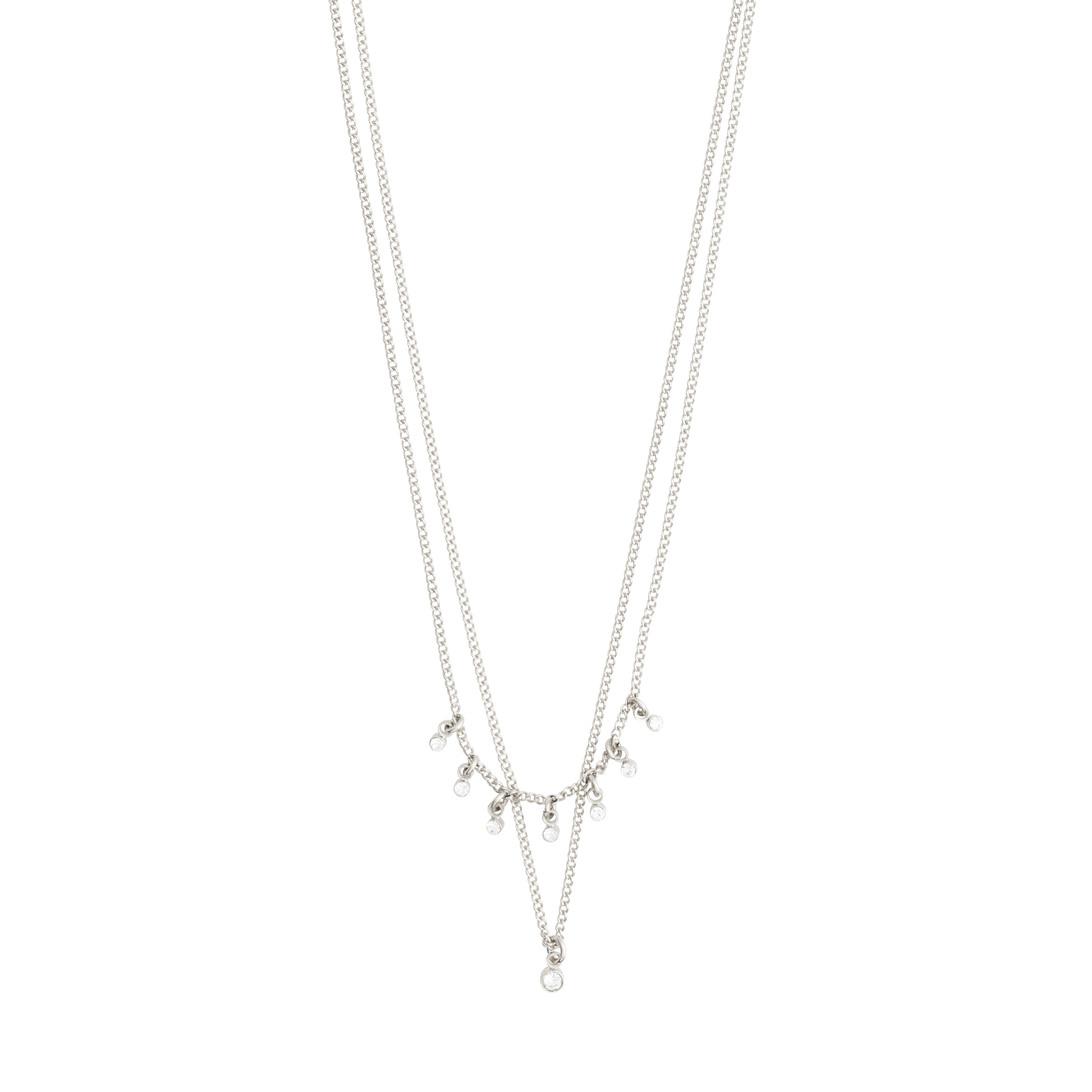 SIA crystal chain 2-in-1 silver-plated necklace featuring a delicate silver chain adorned with sparkling Preciosa crystals, ideal for enhancing personal style.