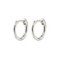 EANNA small silver-plated hoop earrings, elegantly simple and versatile, crafted by Pilgrim from 99% recycled materials, perfect for enhancing any style.