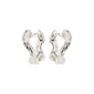 EVRA recycled organic shaped crystal hoops silver-plated