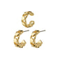 DESIREE gold-plated hoop and cuff earrings feature a unique chain design with cubes and round links, capturing Pilgrim's blend of timeless and trendy.