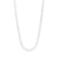 Silver-plated RUE necklace on a white background, featuring an adjustable 38 cm chain with a 9 cm extension for versatile styling. Ideal for special occasions.