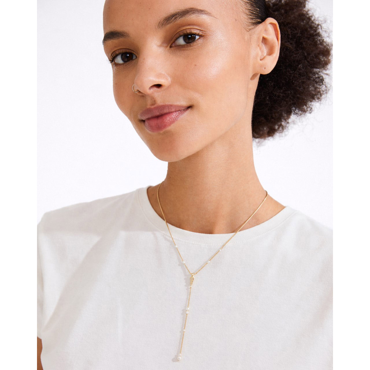 ERON Y-halskjede gullbelagt