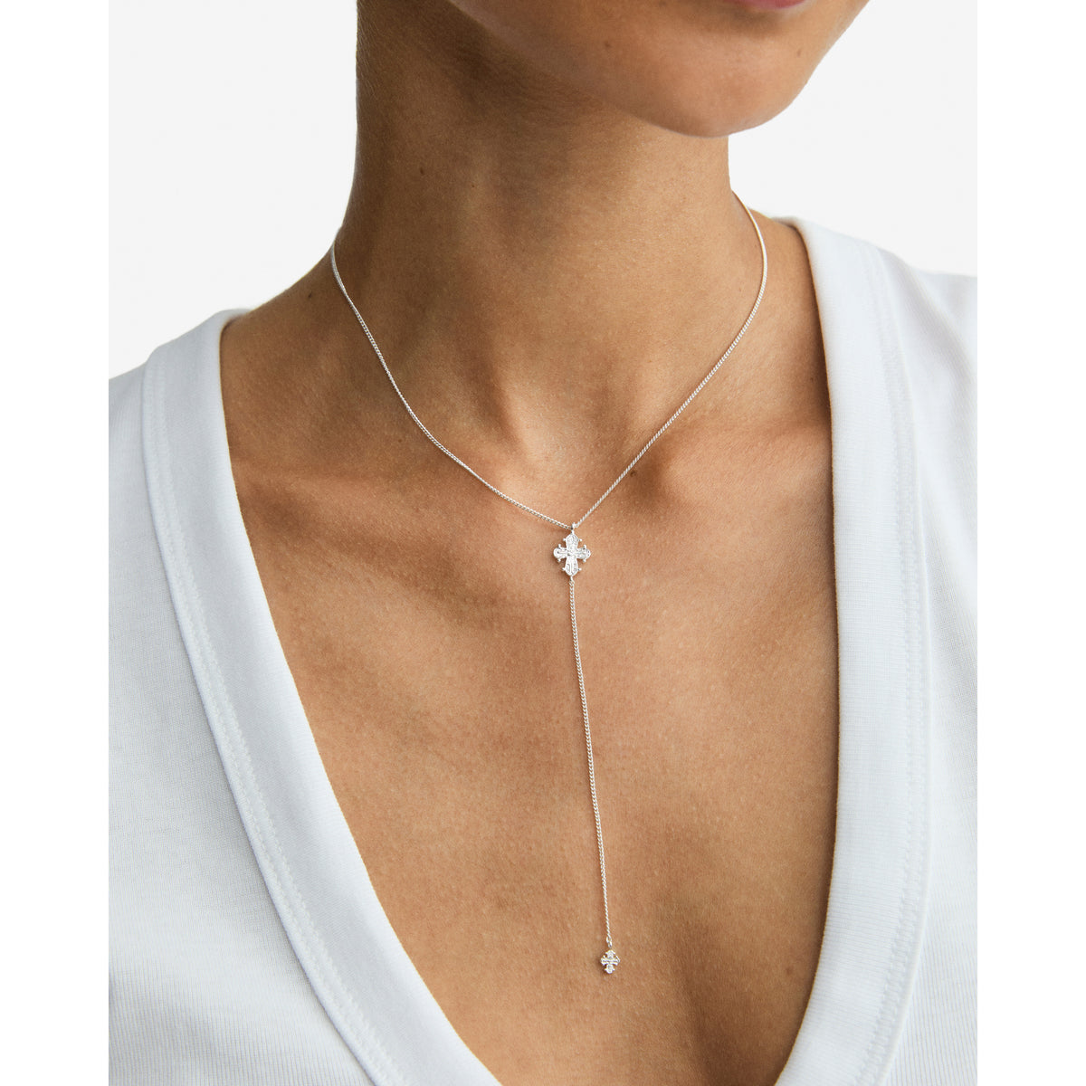 DAGMAR Y-necklace silver-plated