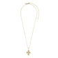 DAGMAR pendant necklace gold-plated, featuring a classic cross pendant on a delicate gold chain, inspired by Denmark's cherished national jewel.
