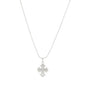 Silver-plated DAGMAR cross necklace on a delicate chain, inspired by Danish heritage, perfect for layering with Pilgrim's classic and trendy jewelry pieces.
