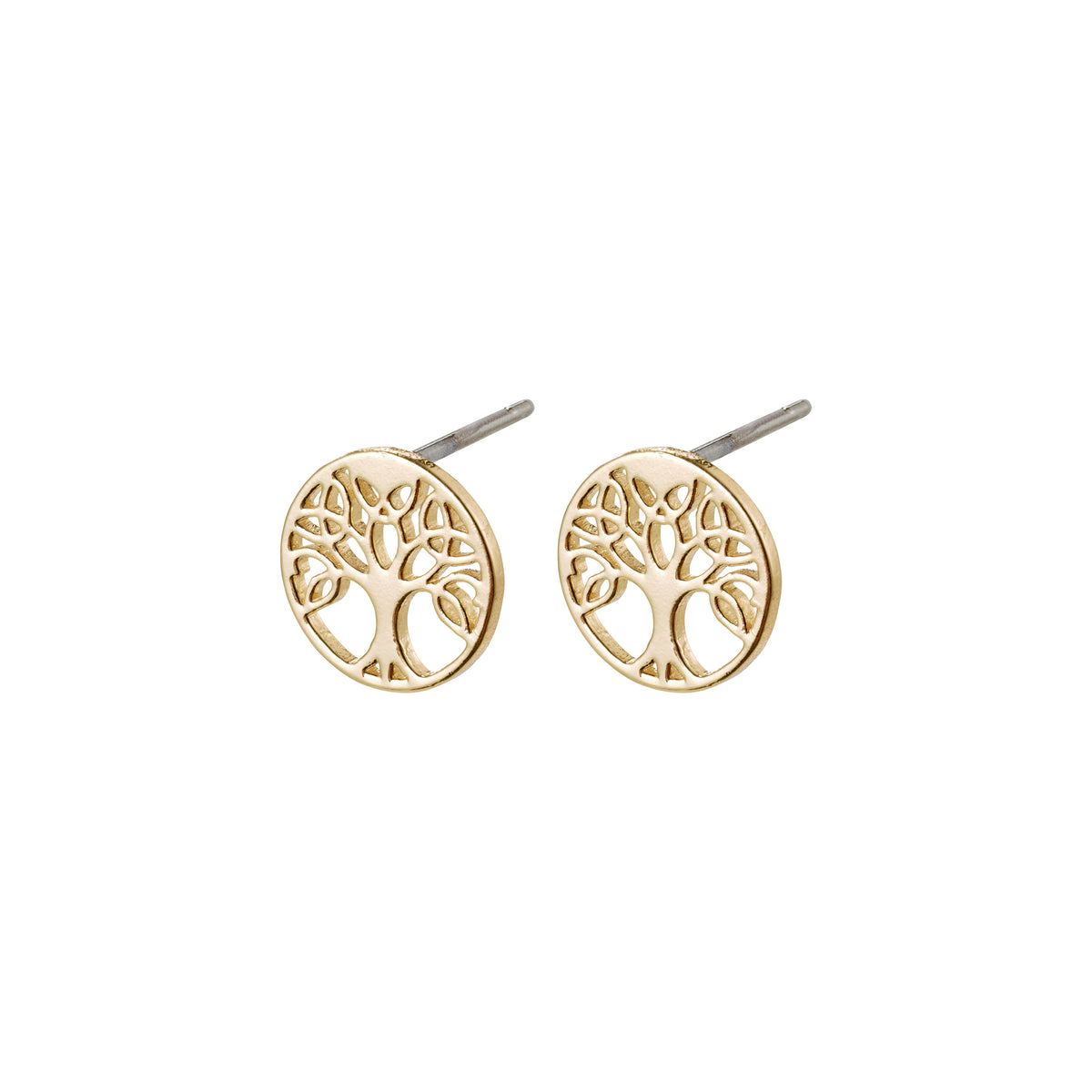 Gold-plated GEORGINA earstuds featuring a Tree of Life design, symbolizing strength and growth, perfect for adding a subtle statement to your style.