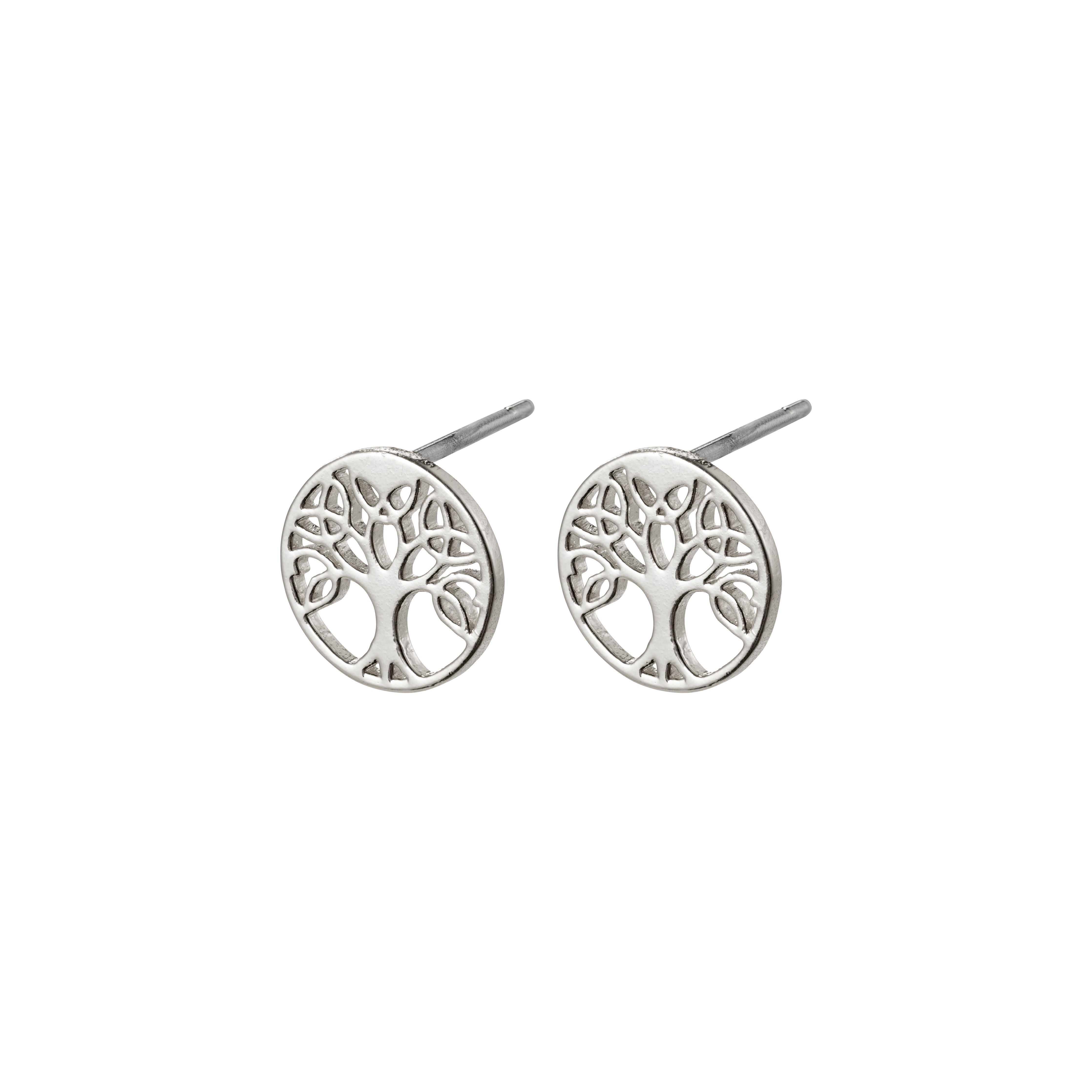 GEORGINA earstuds, silver-plated, featuring a Tree of Life design, symbolizing strength and growth. Delicate and stylish, perfect for everyday wear.