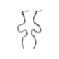 DAGNY crystal earrings silver-plated, featuring coiled serpents adorned with sparkling crystals, elegantly hanging from earlobes, embodying Pilgrim's blend of timeless allure and modern trendiness.