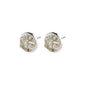 JOSEFINE earrings silver-plated feature a rustic grey stone in a round silver setting, combining edgy texture with elegance for a stylish, modern look.
