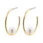 ELINE pearl hoop earrings gold-plated