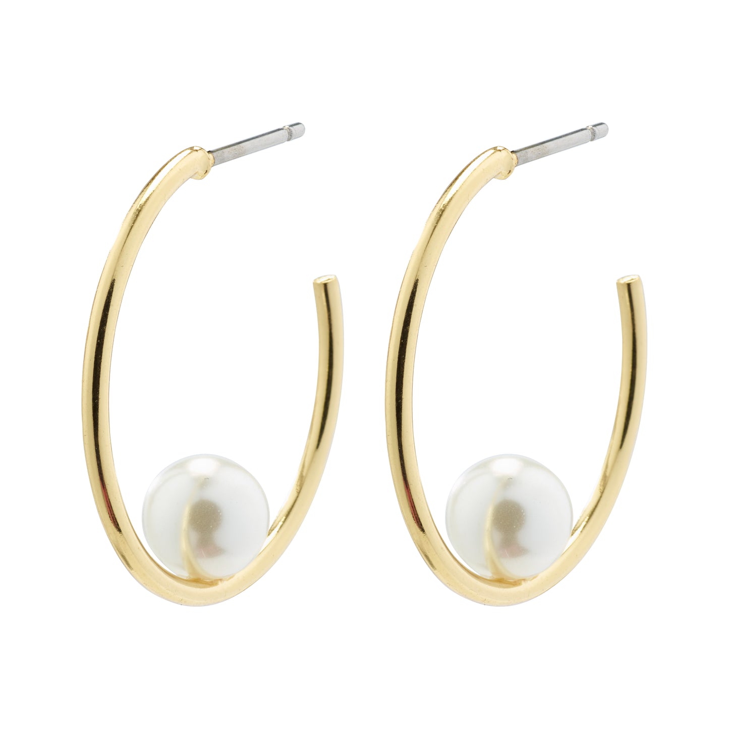 ELINE recycled pearl hoop earrings gold-plated