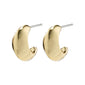 Gold-plated Edwina chunky huggie hoop earrings with a robust, elegant design, part of Pilgrim's Classics collection, perfect for a retro-inspired look.