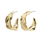 ELARA recycled organic shaped hoop earrings gold-plated