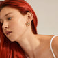ELARA recycled organic shaped hoop earrings gold-plated