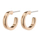 EFIA huggie hoop earrings, rose gold-plated, featuring engraved starry details, stylishly designed by Pilgrim for a classic, trendy look.