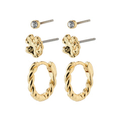 EMANUELLE Ohrringe 3-in-1-Set, vergoldet