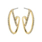 ETTY crystal earrings gold-plated, featuring elegant gold hoops adorned with sparkling Preciosa crystals, perfect for adding glamour to any outfit.