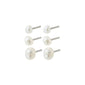 EDIL freshwater pearl earrings 3-in-1 set featuring real freshwater pearls in three sizes, offering versatile style options for a timeless, elegant look.