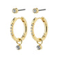 ELNA recycled crystal earrings 2-in-1 set gold-plated