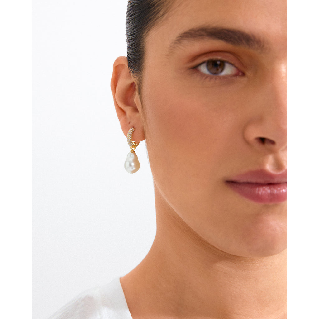 EDELE perle øreringe guldbelagt