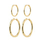 EVE hoop earrings 2-in-1 set gold-plated