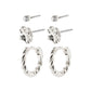 EMANUELLE earrings 3-in-1 set silver-plated, featuring crystal micro studs, organic ear studs, and classic huggie hoops, crafted from 86% recycled material for a personalized style.