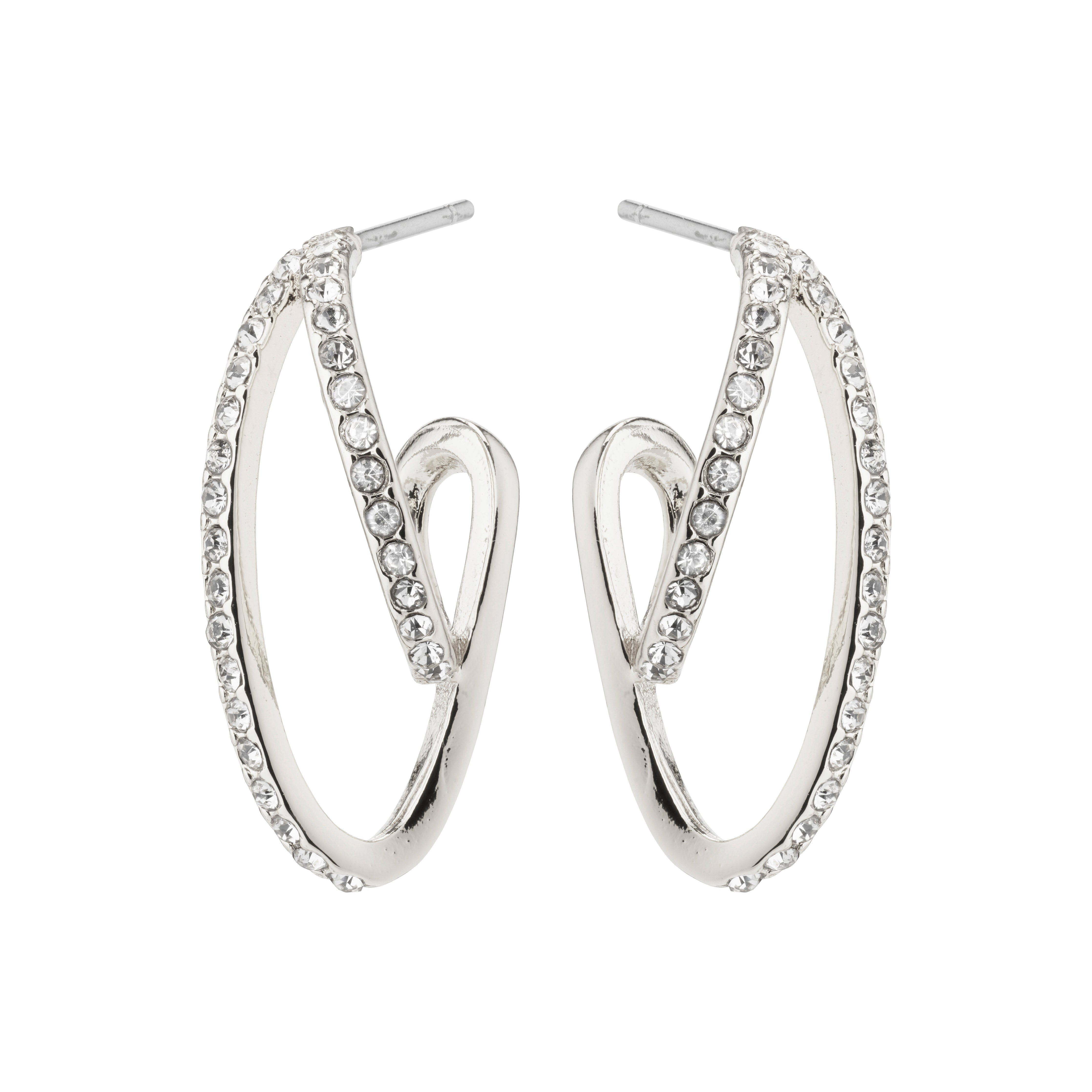 ETTY crystal earrings, silver-plated with diamonds, featuring elegant, timeless design and sparkling Preciosa crystals, perfect for glam events and trendsetters.