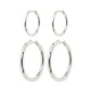 EVE hoop earrings 2-in-1 set silver-plated