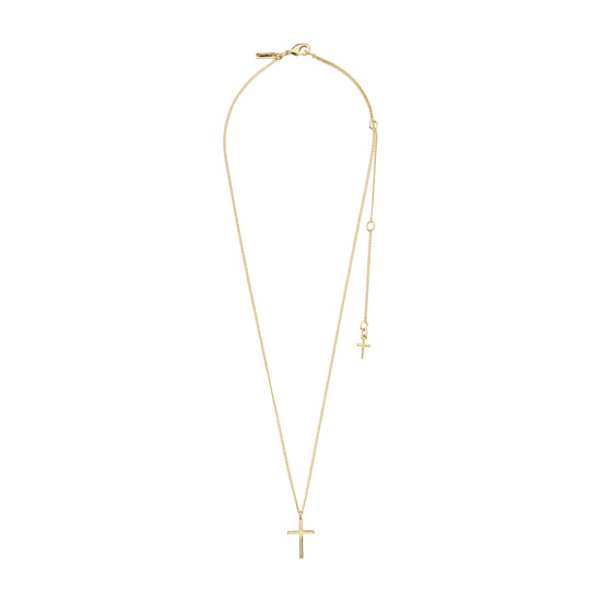 DAISY recycled cross pendant necklace gold-plated