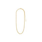 DOMINIQUE necklace gold-plated, showcasing a classic square snake chain design with a shiny finish, measuring 45 cm plus a 12 cm extension chain.